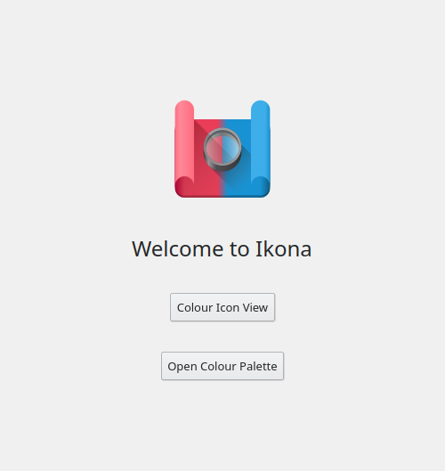 La pantalla de bienvenida de Ikona