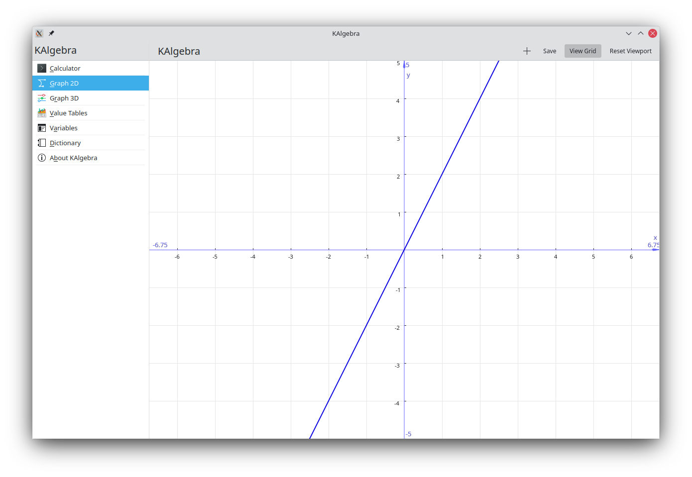 Zrzut ekranu Przenośna KAlgebra