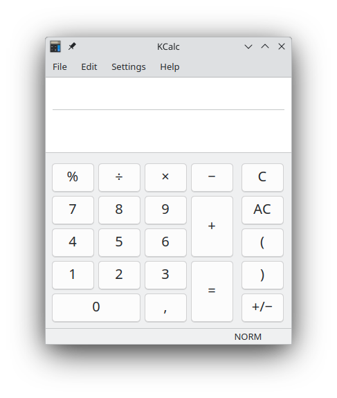 Finestra principale di KCalc