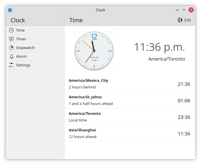 Clock - KDE Applications