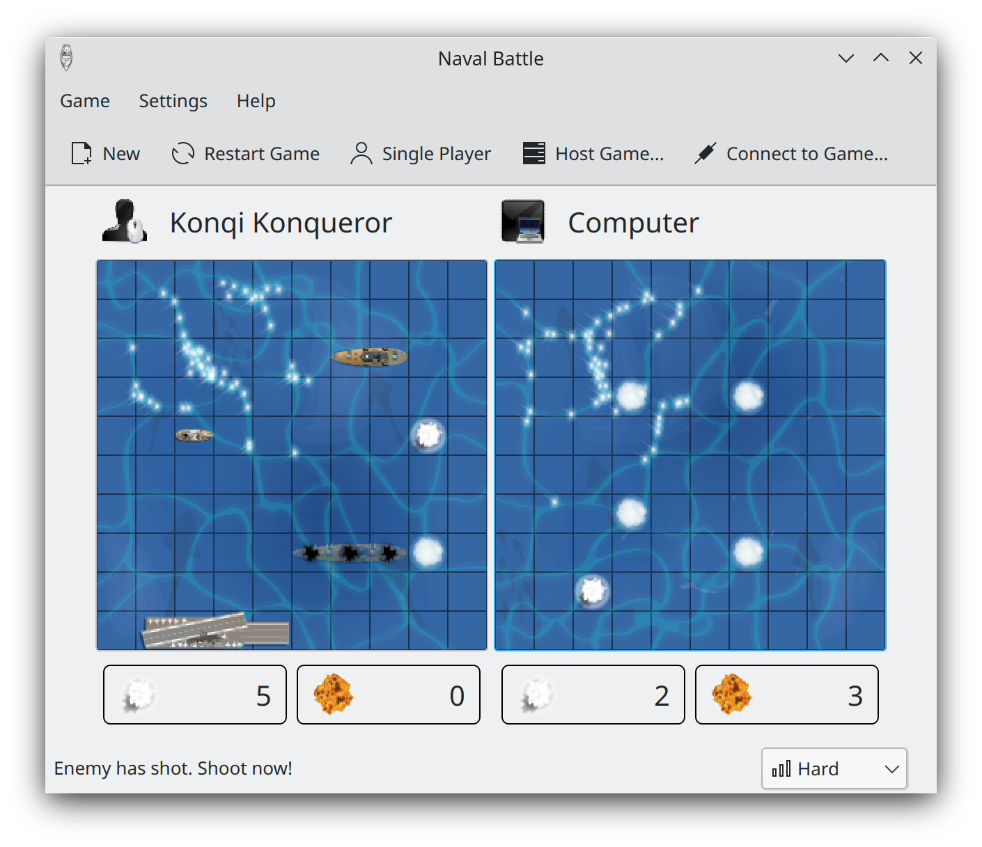 Морской бой - Приложения KDE