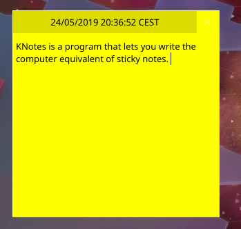 Снимок экрана KNotes