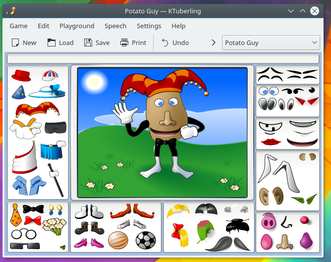 Screenshot of KTuberling