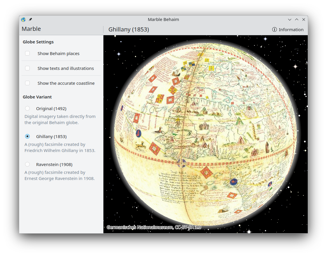 Globo terráqueo de Behaim - KDE Applications